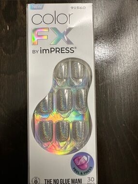 imPRESS Color FX Holographic Press-On Nails - Silver